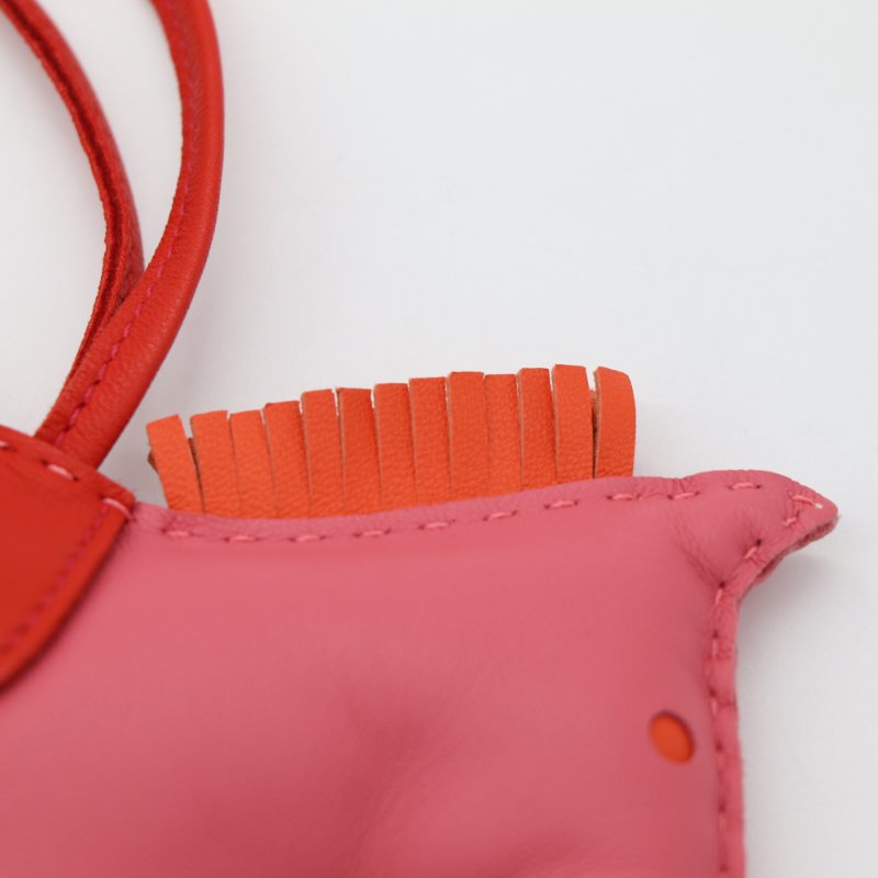 Hermès 愛馬仕 Rodeo MM 小馬 粉色 Agneau 阿格諾 吊飾-4