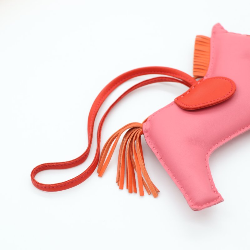 Hermès 愛馬仕 Rodeo MM 小馬 粉色 Agneau 阿格諾 吊飾-9