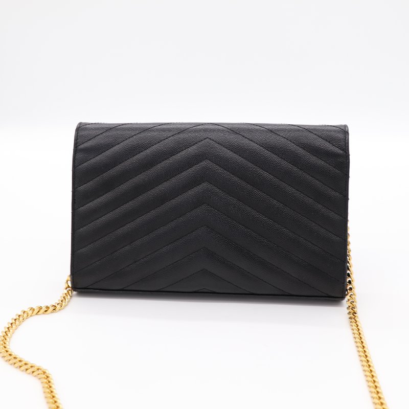 Saint Laurent 聖羅蘭 CASSANDR 黑色 魚子醬 鏈條 WOC 斜挎包-6