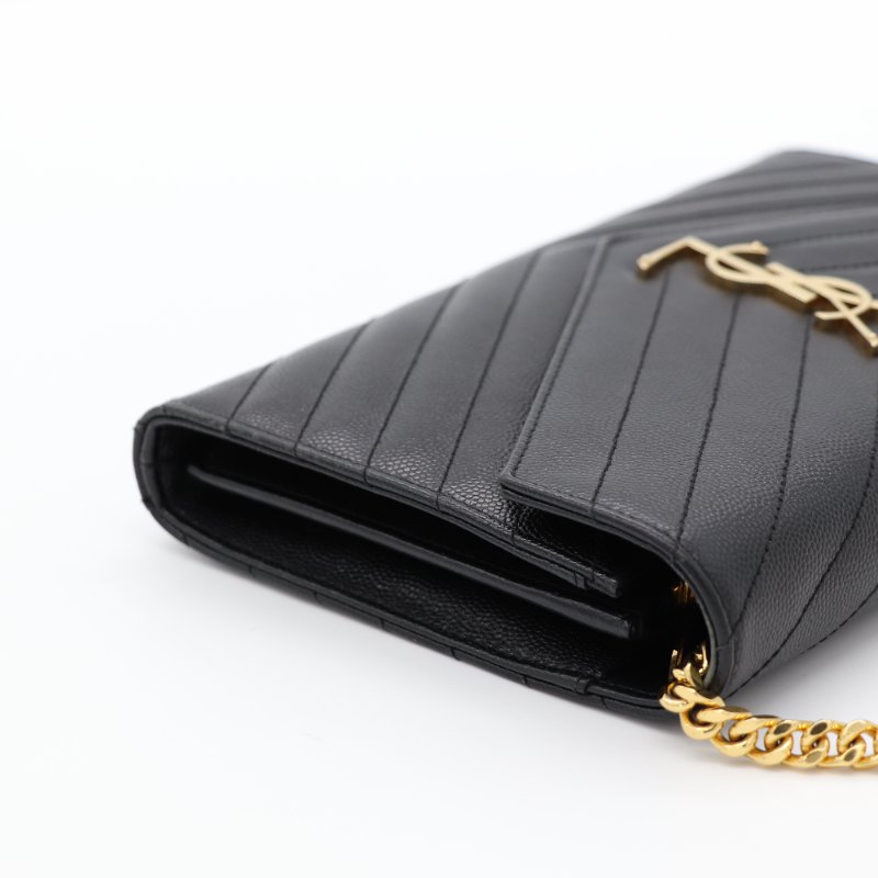 Saint Laurent 聖羅蘭 CASSANDR 黑色 魚子醬 鏈條 WOC 斜挎包-7