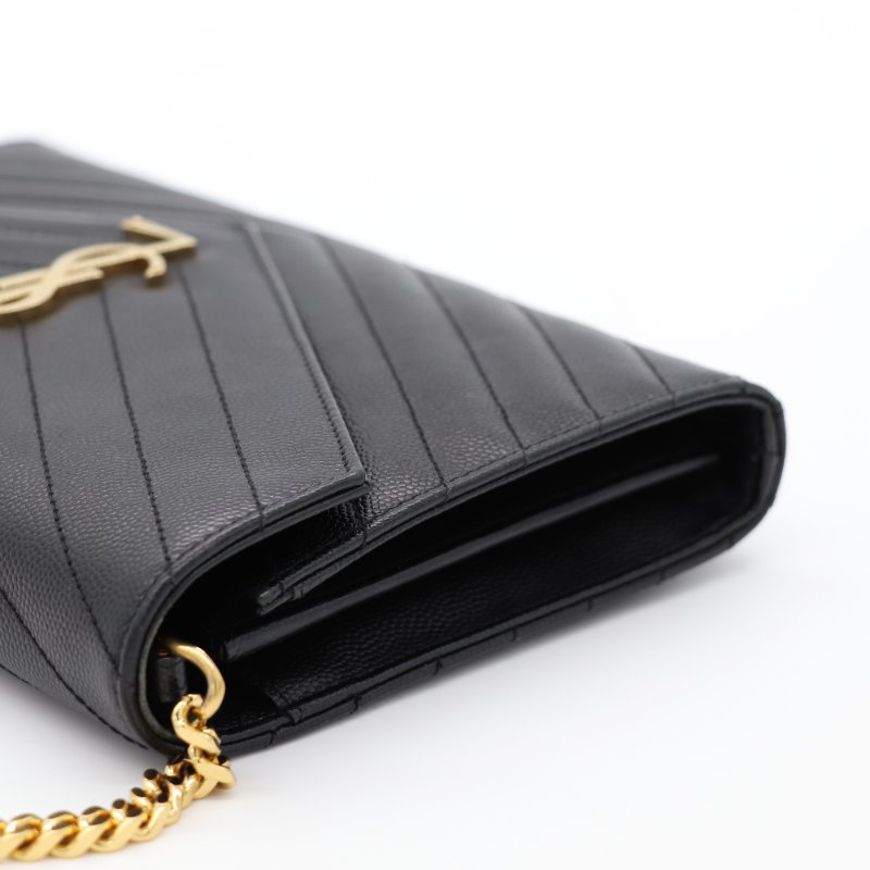 Saint Laurent 聖羅蘭 CASSANDR 黑色 魚子醬 鏈條 WOC 斜挎包-8