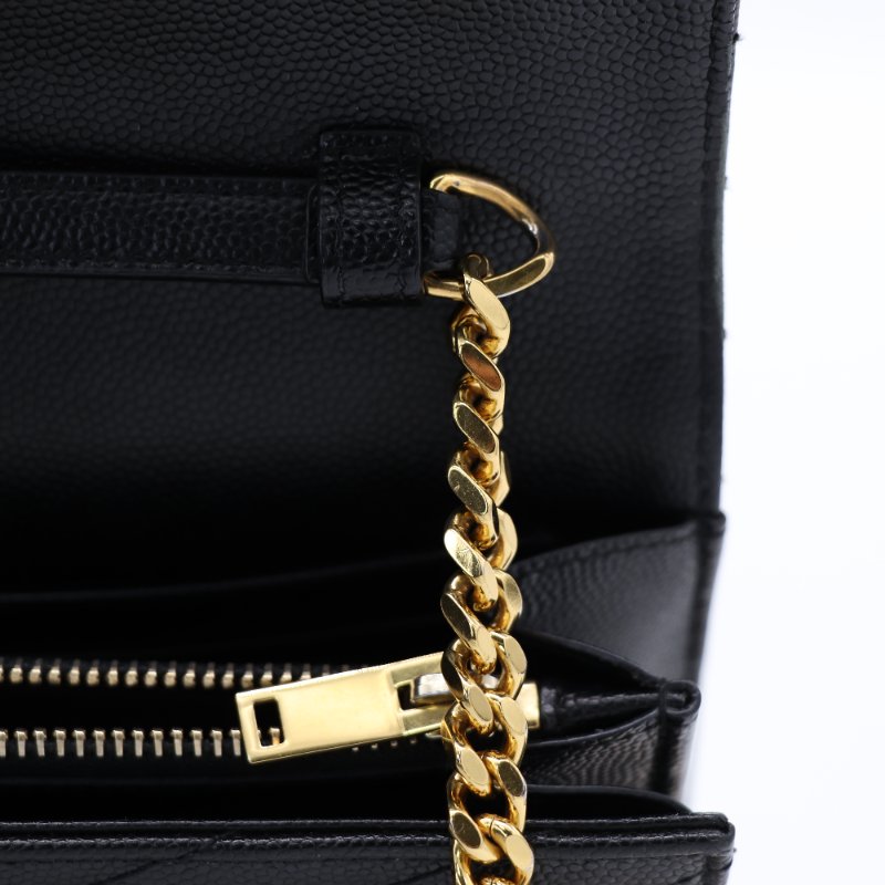 Saint Laurent 聖羅蘭 CASSANDR 黑色 魚子醬 鏈條 WOC 斜挎包-14