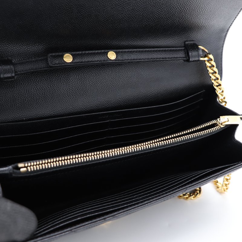 Saint Laurent 聖羅蘭 CASSANDR 黑色 魚子醬 鏈條 WOC 斜挎包-15