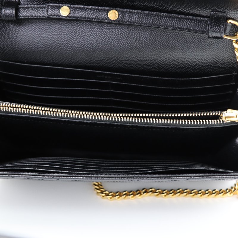 Saint Laurent 聖羅蘭 CASSANDR 黑色 魚子醬 鏈條 WOC 斜挎包-16
