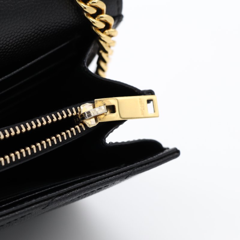 Saint Laurent 聖羅蘭 CASSANDR 黑色 魚子醬 鏈條 WOC 斜挎包-17