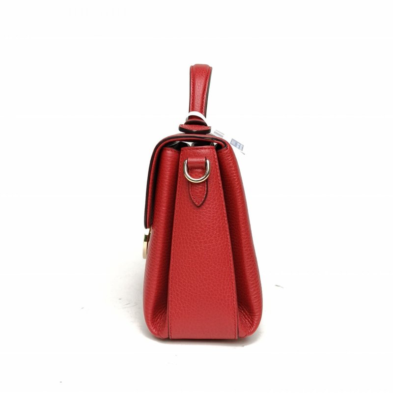 GUCCI Interlock手提風琴包26紅色牛皮金扣肩背包-1
