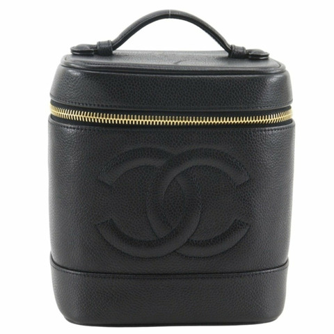 香奈兒 Coco Mark 化妝包/手拿包 A01998 魚子醬紋皮革 黑色 COCO 女士