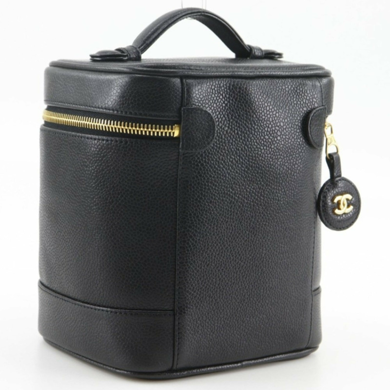 香奈兒 Coco Mark 化妝包/手拿包 A01998 魚子醬紋皮革 黑色 COCO 女士-2