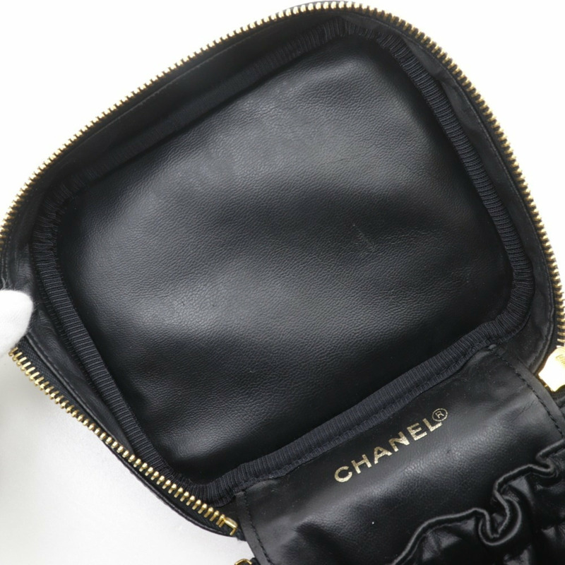 香奈兒 Coco Mark 化妝包/手拿包 A01998 魚子醬紋皮革 黑色 COCO 女士-4