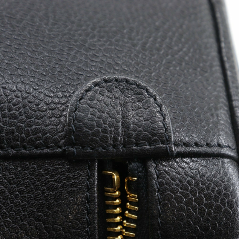 香奈兒 Coco Mark 化妝包/手拿包 A01998 魚子醬紋皮革 黑色 COCO 女士-9