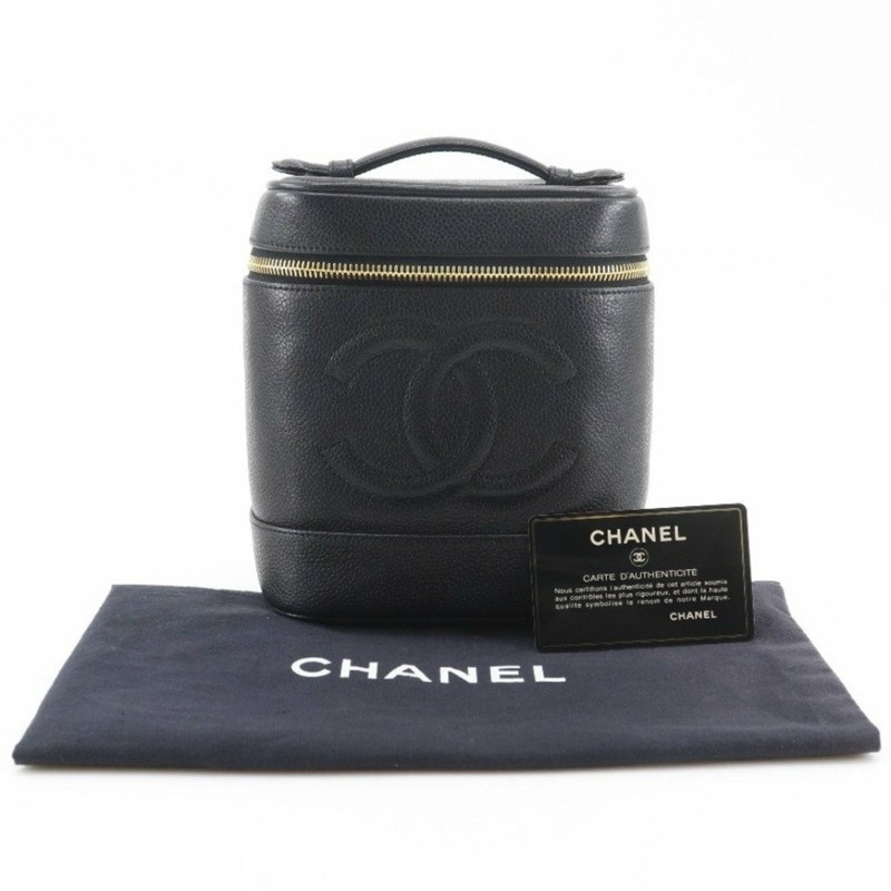 香奈兒 Coco Mark 化妝包/手拿包 A01998 魚子醬紋皮革 黑色 COCO 女士-12