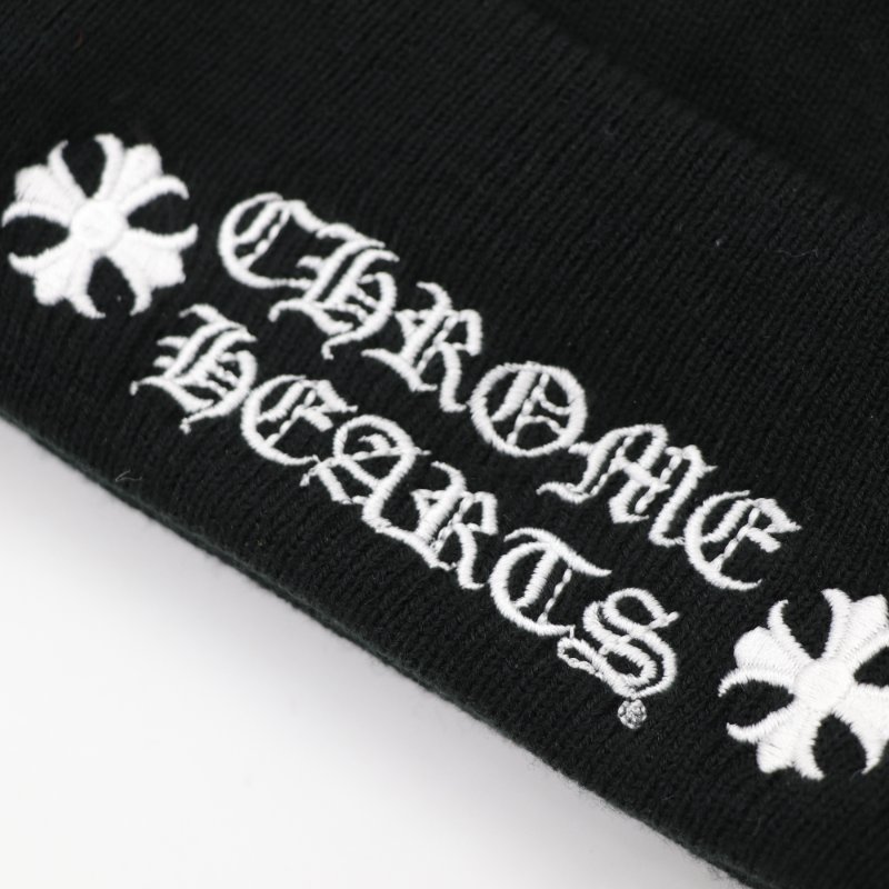 CHROME HEARTS LOGO 刺繡 毛帽 黑色-1