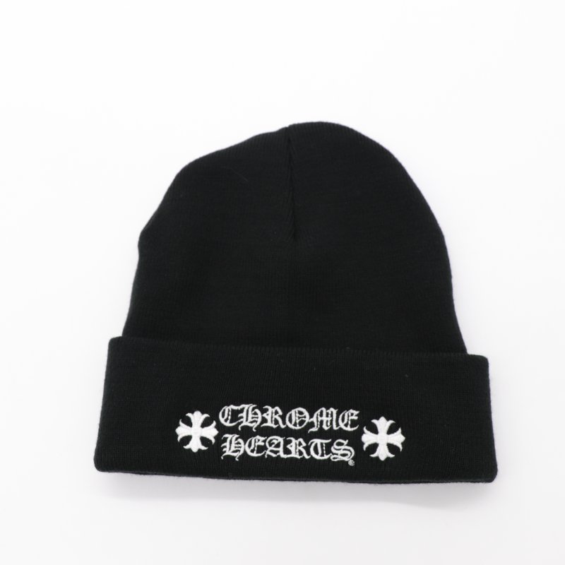 CHROME HEARTS LOGO 刺繡 毛帽 黑色-3