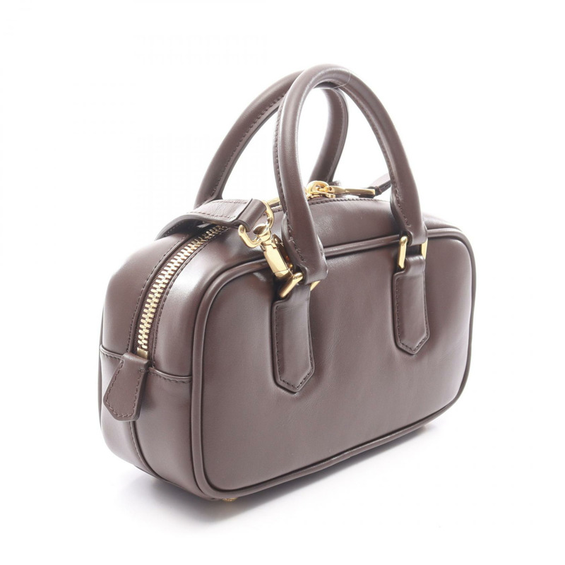 Miu Miu MATELASSE 肩斜背包 5BB142 棕色皮革 二手 女士-1