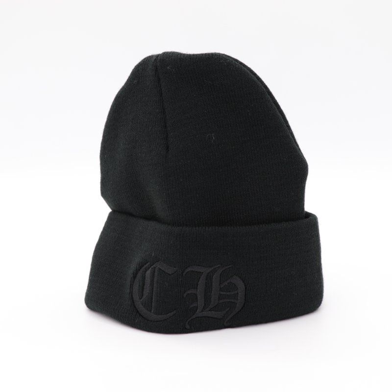 Chrome Hearts 黑色 英文刺繡 毛帽-1
