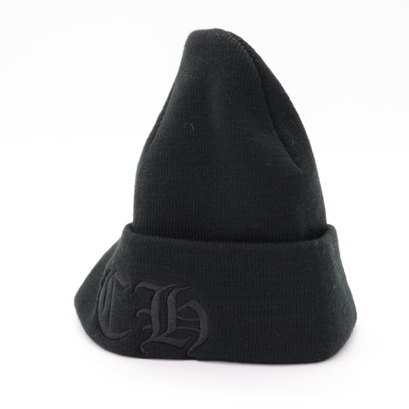 Chrome Hearts 黑色 英文刺繡 毛帽-2