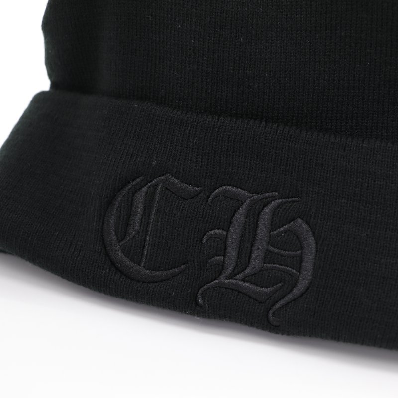 Chrome Hearts 黑色 英文刺繡 毛帽-5