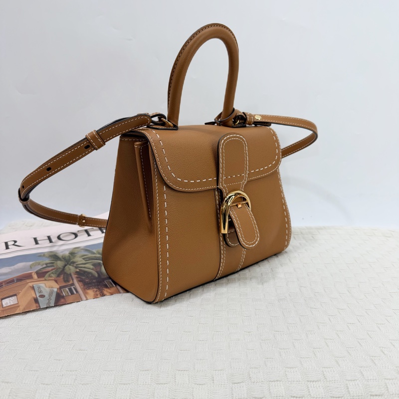 DELVAUX 德爾沃Brillant  馬蹄釦明線粒紋小牛皮手提斜背包-1