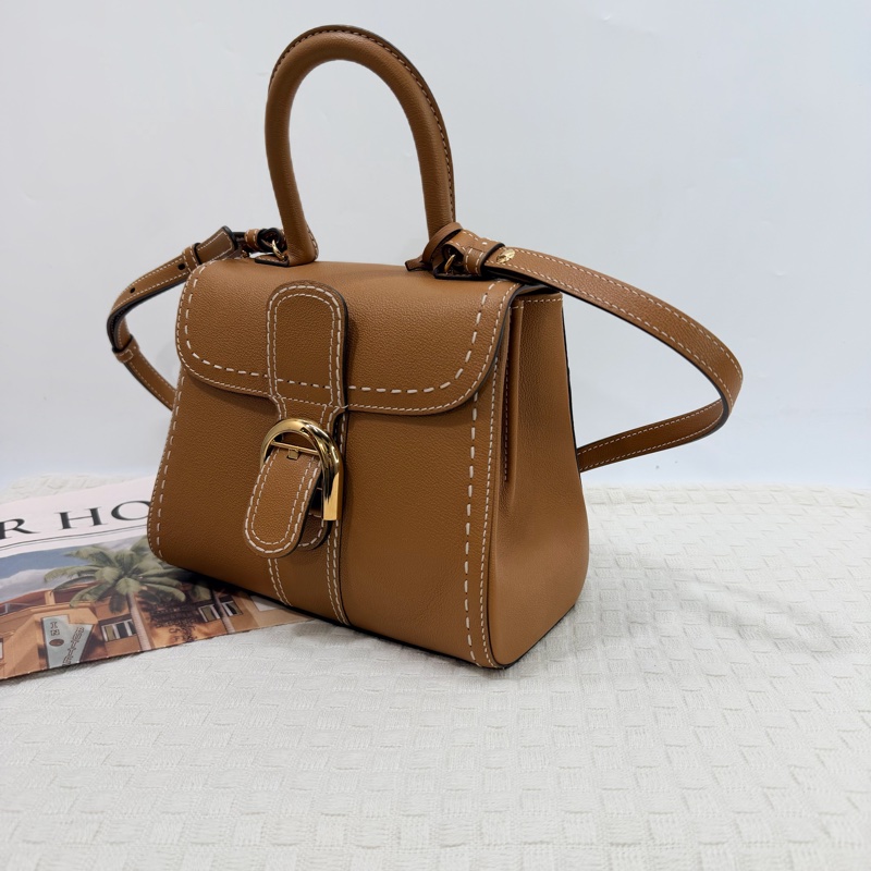 DELVAUX 德爾沃Brillant  馬蹄釦明線粒紋小牛皮手提斜背包-2