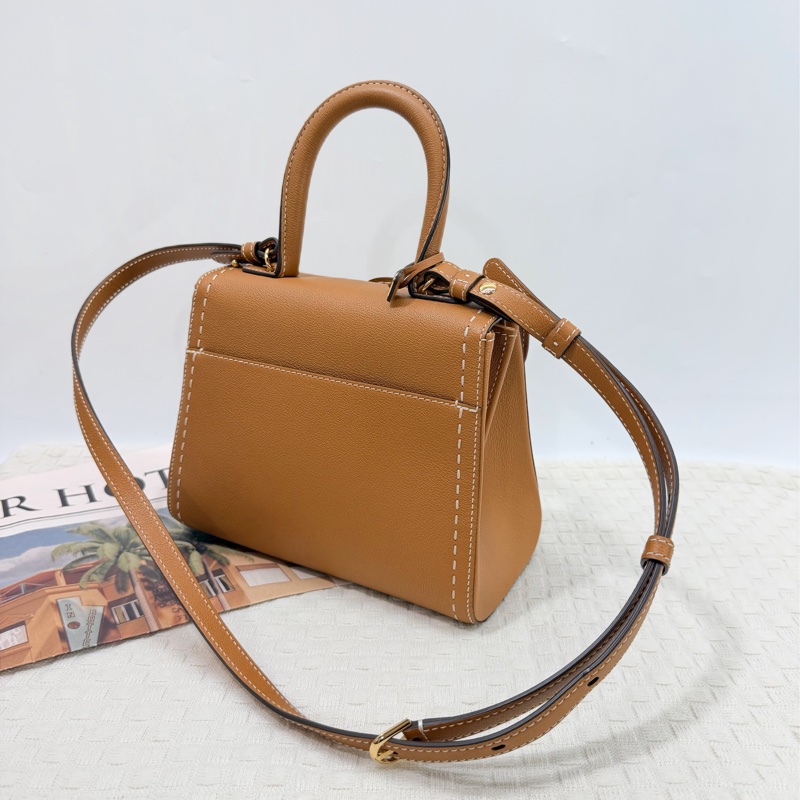 DELVAUX 德爾沃Brillant  馬蹄釦明線粒紋小牛皮手提斜背包-5