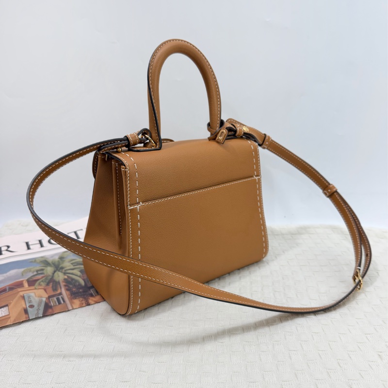 DELVAUX 德爾沃Brillant  馬蹄釦明線粒紋小牛皮手提斜背包-6