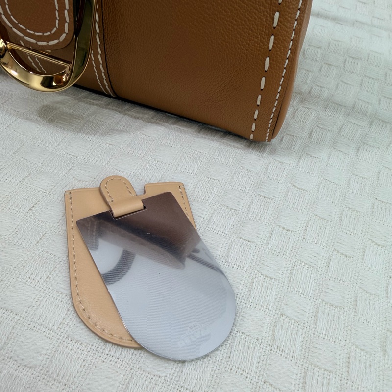 DELVAUX 德爾沃Brillant  馬蹄釦明線粒紋小牛皮手提斜背包-9