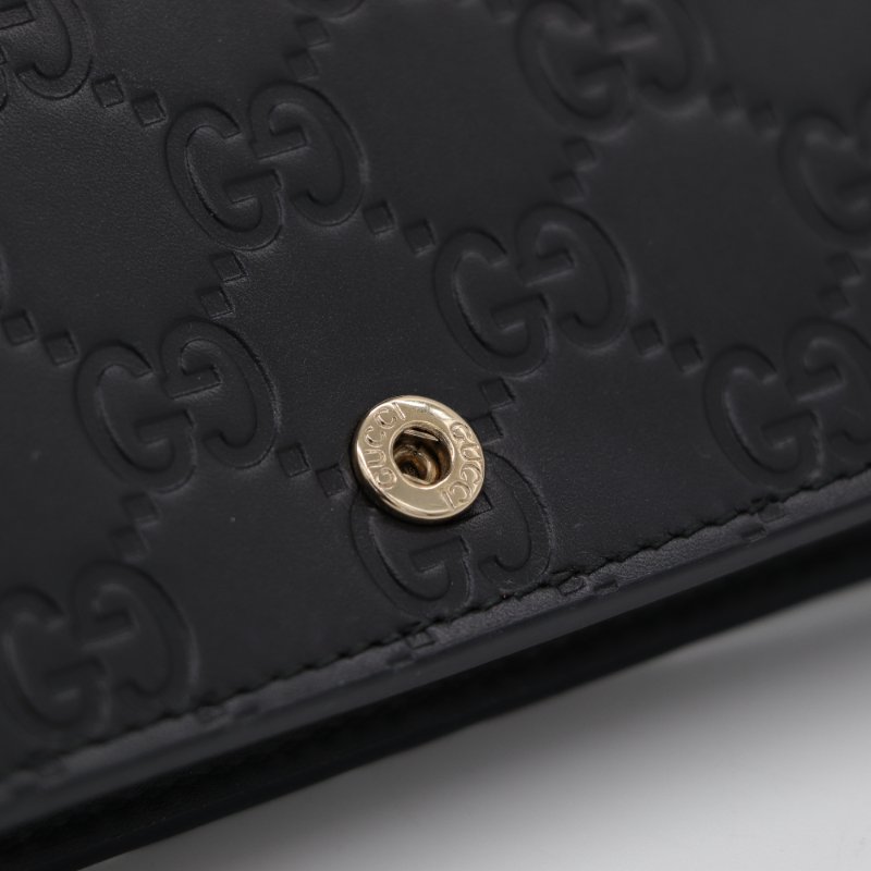 Gucci 古馳 Guccissima Bow 蝴蝶結 黑色牛皮  WOC 斜挎包-8