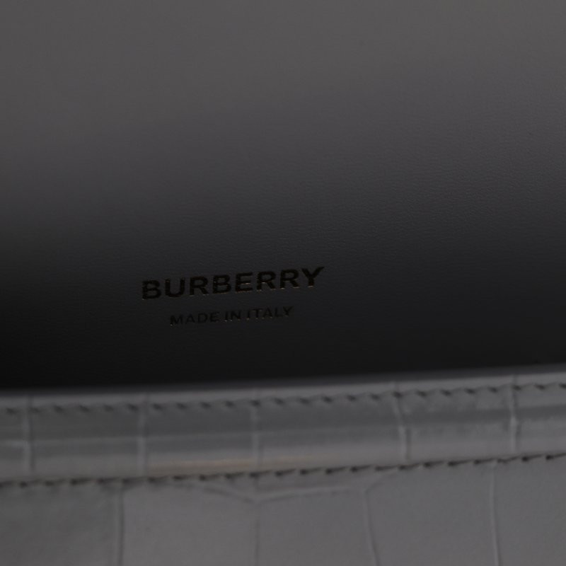 （超級新♥️可送禮）Burberry 博柏利 Croc TB 灰色牛皮 金色鏈條 斜挎包 豆腐包-10