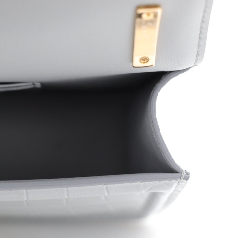 （超級新♥️可送禮）Burberry 博柏利 Croc TB 灰色牛皮 金色鏈條 斜挎包 豆腐包-13