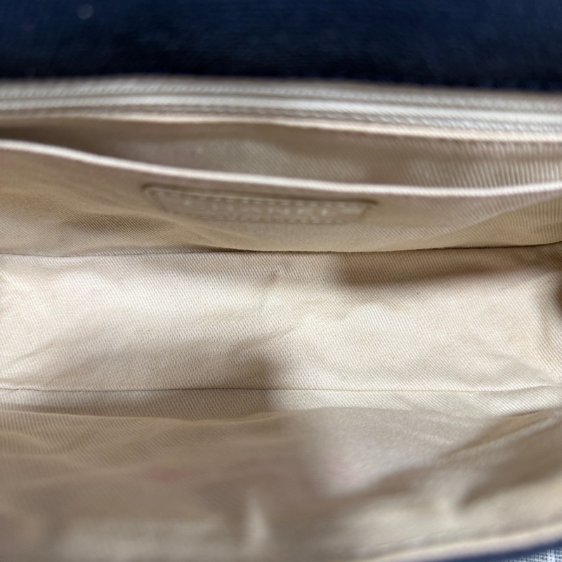 Chanel • 稀有大Logo海軍藍牛仔銀釦Cf 鏈條包 有卡✔️-10