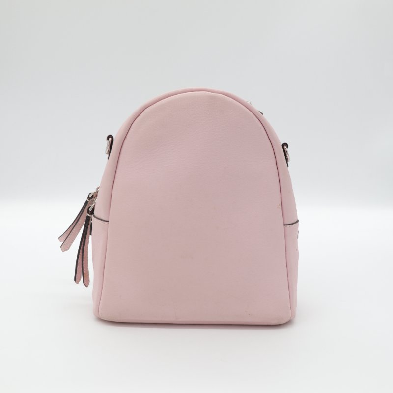 Fendi 芬迪  彩色鉚釘 粉紅色 牛皮 銀扣 手挽 肩背 兩用袋-5