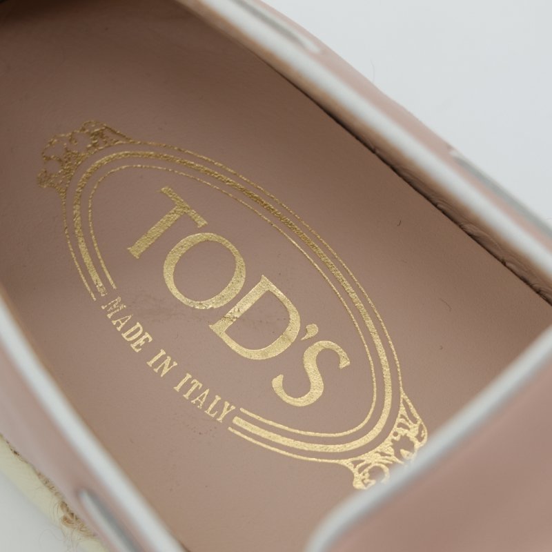 Tod's 粉色 皮革 流蘇 平底鞋 EU37-8