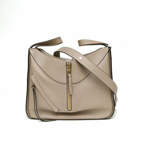 LOEWE Hammock吊床包小號大象灰牛皮金扣肩背包