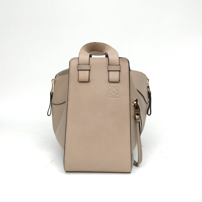 LOEWE Hammock吊床包小號大象灰牛皮金扣肩背包-3