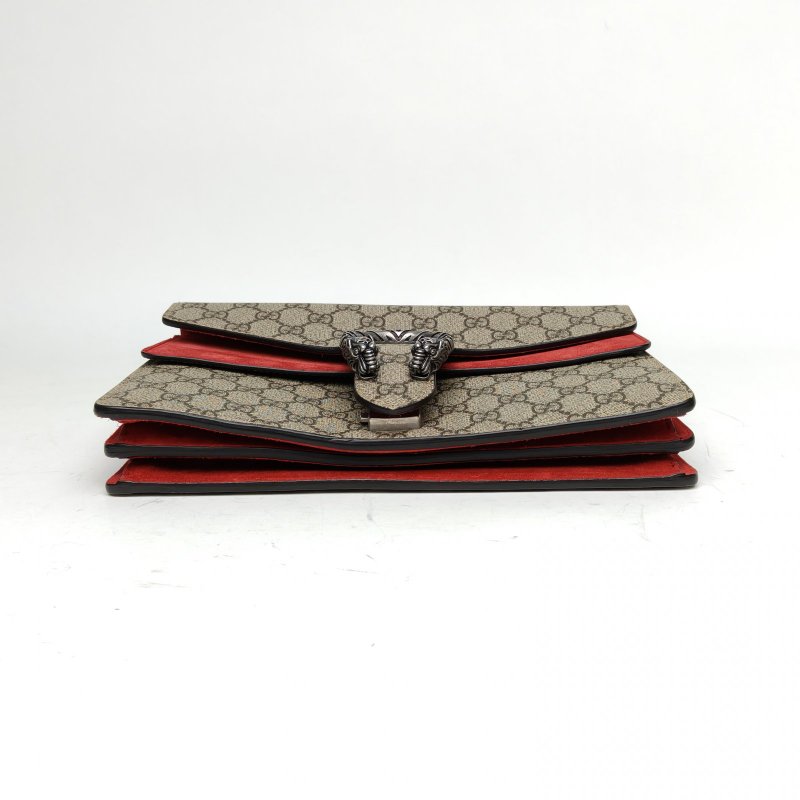 GUCCI Dionysus酒神中號28老花PVC銀扣肩背包-4