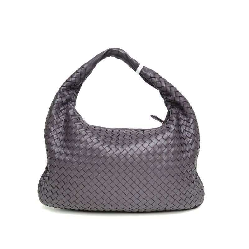 BOTTEGA VENETA 深灰羊皮銀扣BV腋下包和尚包38肩背包-2