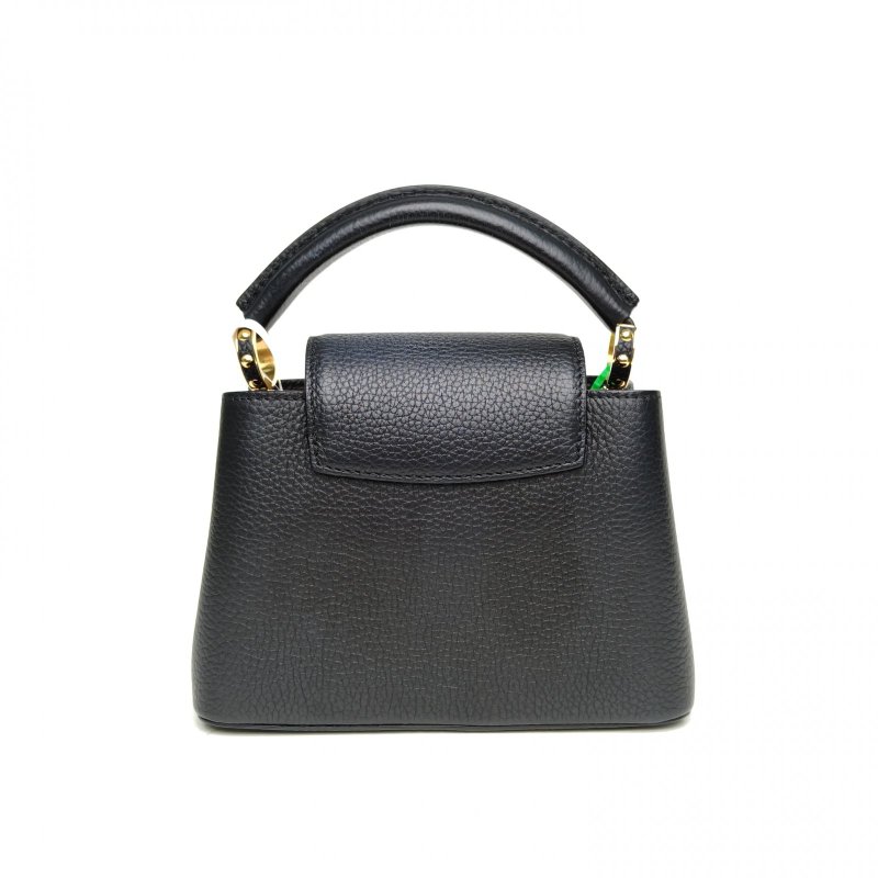 LOUIS VUITTON CapucinesMini21黑色牛皮金扣晶片肩背包-2