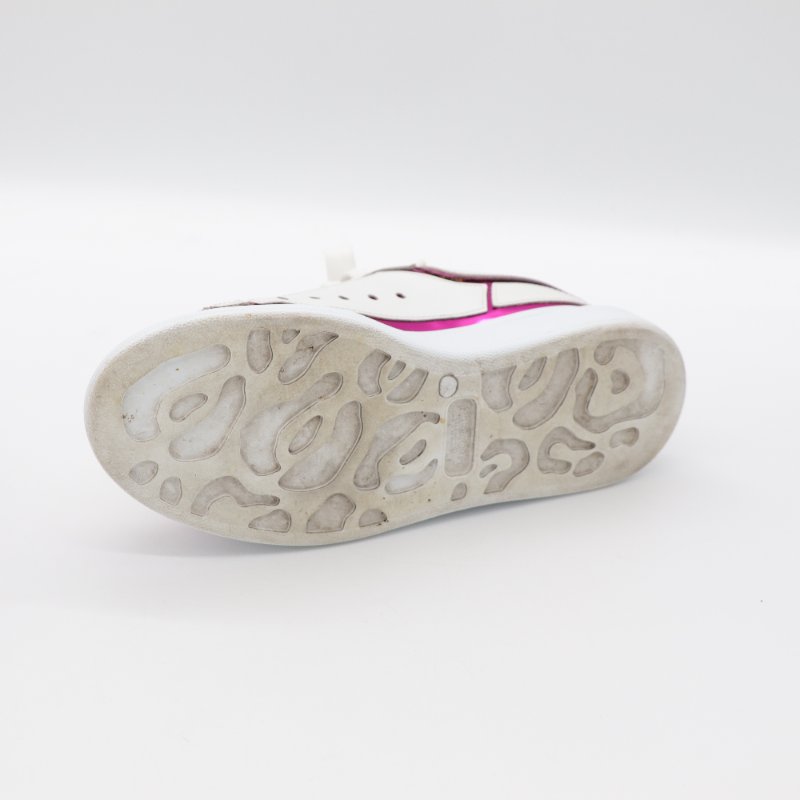 Alexander McQueen 白色 皮革 紫色邊飾 平底鞋 休閒鞋 EU37-9