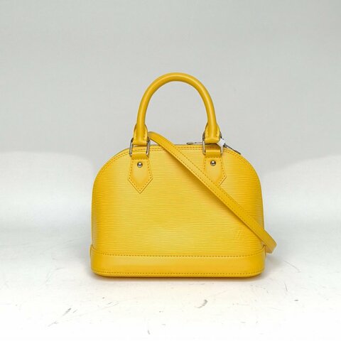 LOUIS VUITTON ALMA貝殼包BB23.5黃色EPI水波紋牛皮2013肩背包