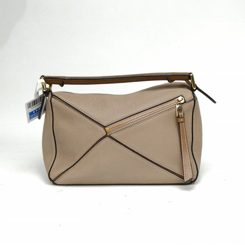 LOEWE Puzzle24幾何包小號灰色牛皮肩背包-2