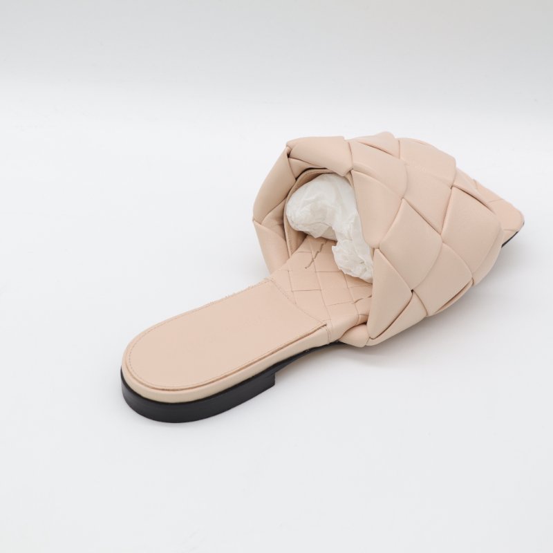 （超級新♥️未穿出門）Bottega Veneta 寶緹嘉 裸粉色 編織牛皮 平底 拖鞋 EU36.5-3