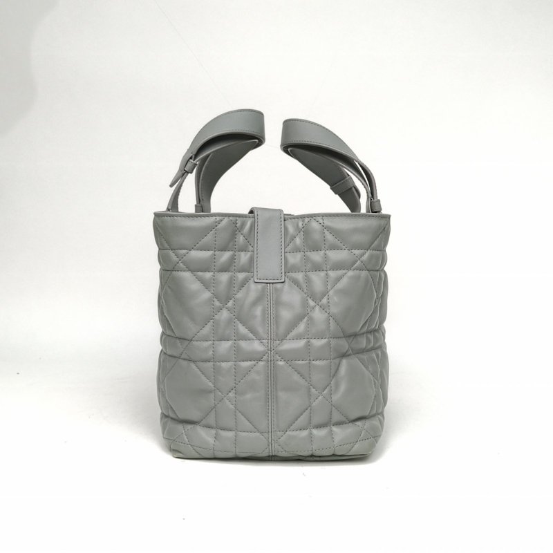 DIOR Toujours手提單肩包中號28.5灰色牛皮金扣2023肩背包-1