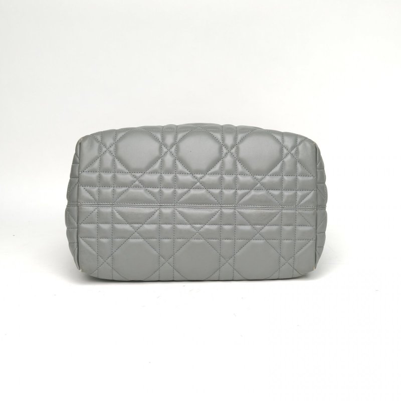 DIOR Toujours手提單肩包中號28.5灰色牛皮金扣2023肩背包-4