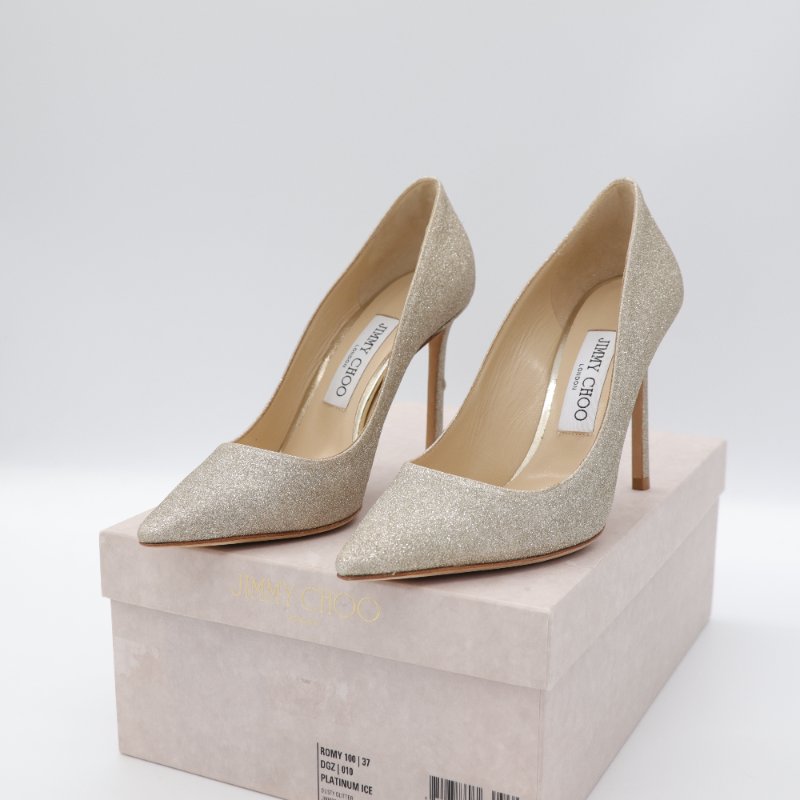 JIMMY CHOO 金色 亮粉 高跟鞋 EU37-8