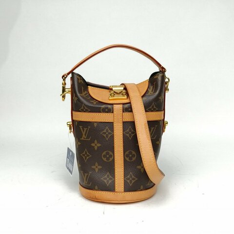 LOUIS VUITTON DUFFLE薯條包老花PVC金扣晶片肩背包