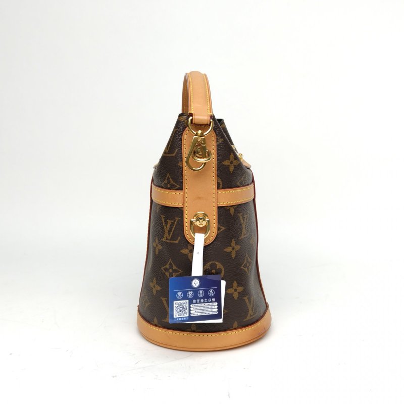 LOUIS VUITTON DUFFLE薯條包老花PVC金扣晶片肩背包-3