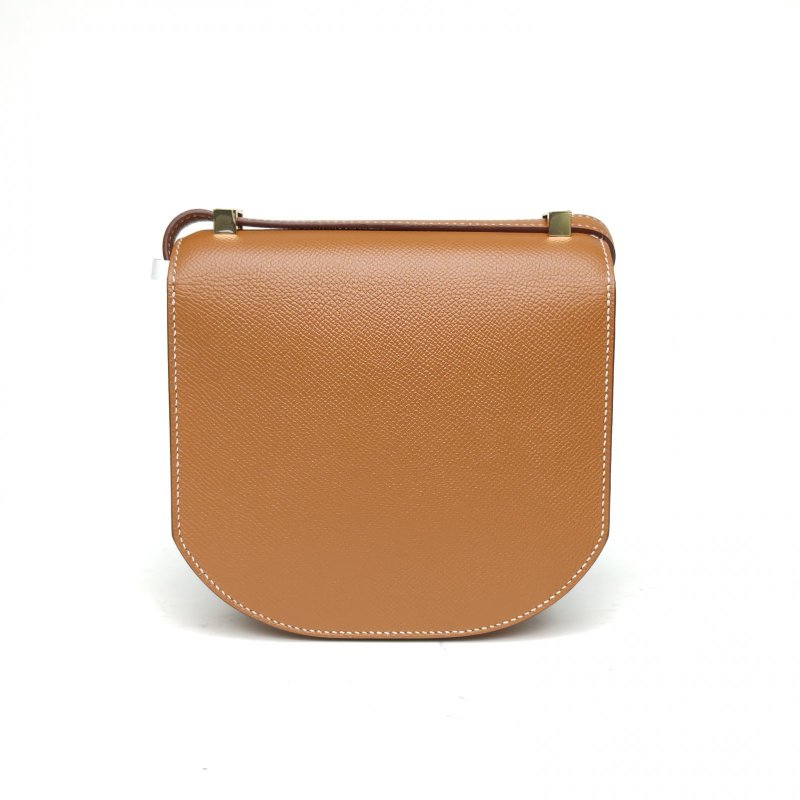 HERMES Mosaique馬賽克小號17金棕色Epsom皮Z刻金扣肩背包-2