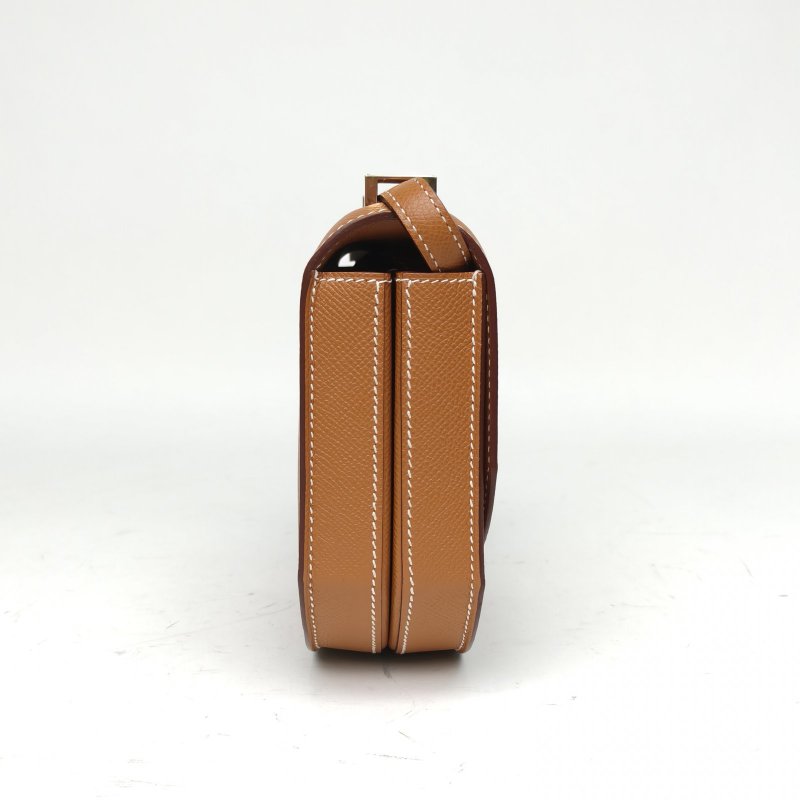 HERMES Mosaique馬賽克小號17金棕色Epsom皮Z刻金扣肩背包-3