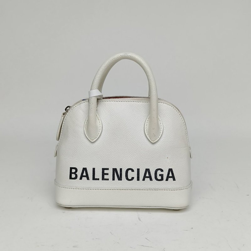 BALENCIAGA 白色牛皮logo手提貝殼包mini肩背包-2