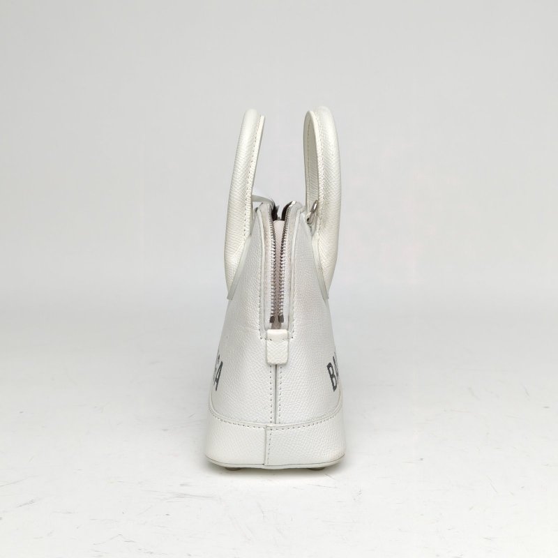 BALENCIAGA 白色牛皮logo手提貝殼包mini肩背包-3